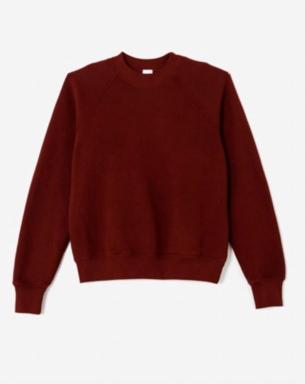 NEW RE/DONE women's classic crewneck sweatshirt in currant